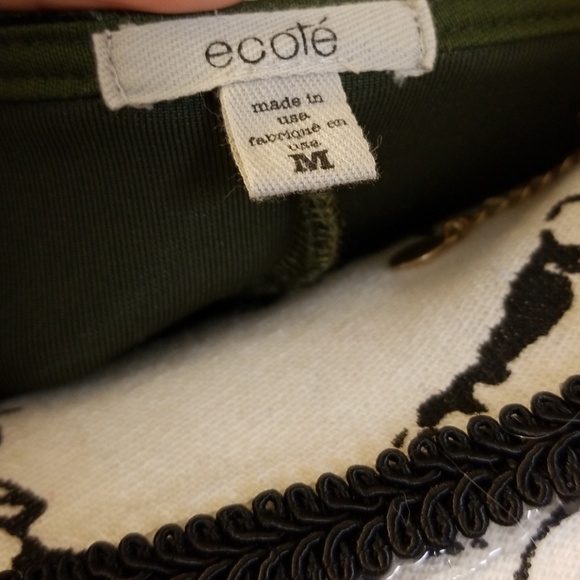 NWOT Ecoté Urban Outfitters velour green dress SZM - Picture 5 of 7